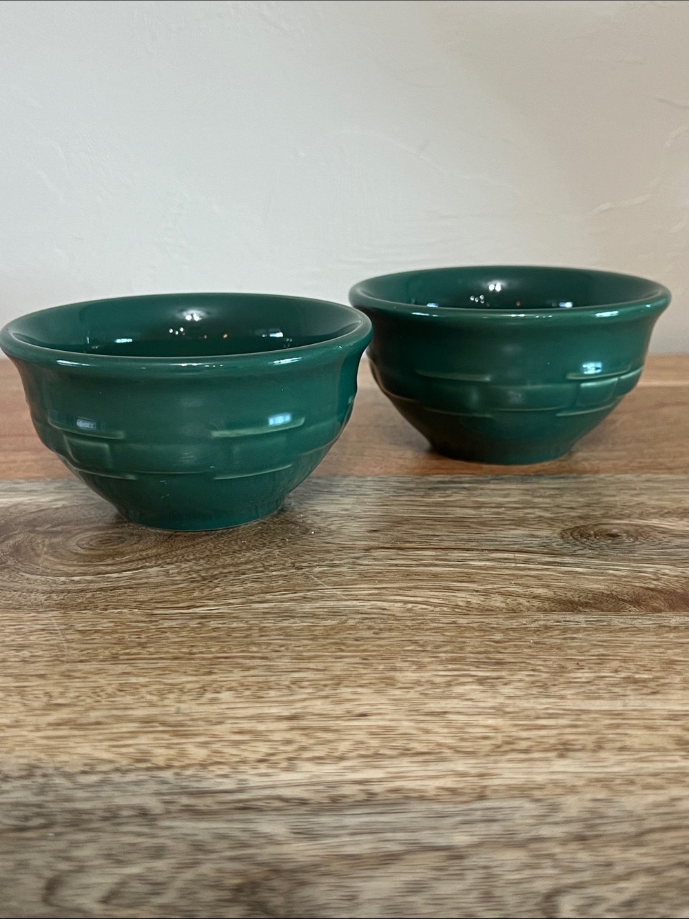 Longaberger Green Ceramic Serving Bowls - Set of 2